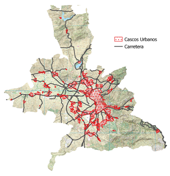 Red de asistencia de salud a la población del área metropolitana de Granada - Elaboración propia