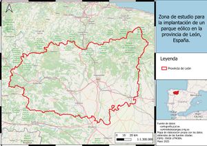 Ubicación del parque eólico en León